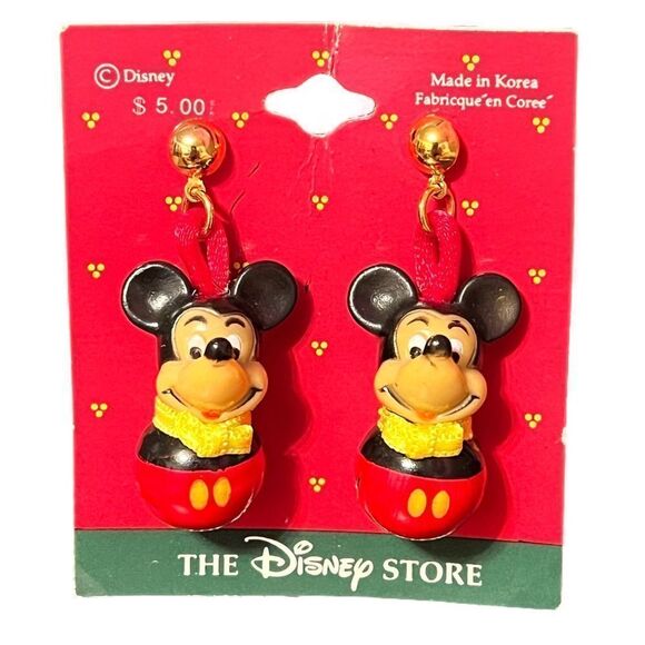 NWT Disney Christmas Baby Mickey Mouse Bell Dangle Earrings - Picture 1 of 4